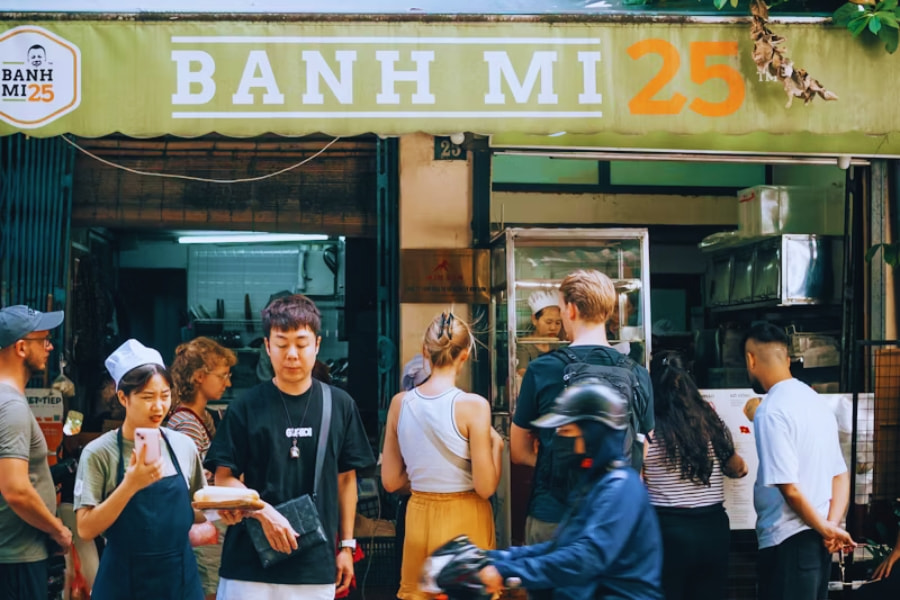 Vietnam solo travel exploring Hanoi banh mi street food and local life